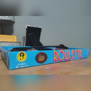 VINTAGE BLUE BOX CASINO ROULETTE WHEEL GAME W/ BOX - Retro 70s Great Condition